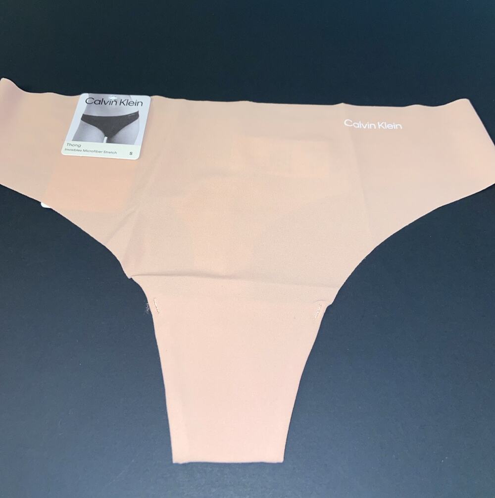 Calvin Klein Nude Thong Microfiber Panties/ Small